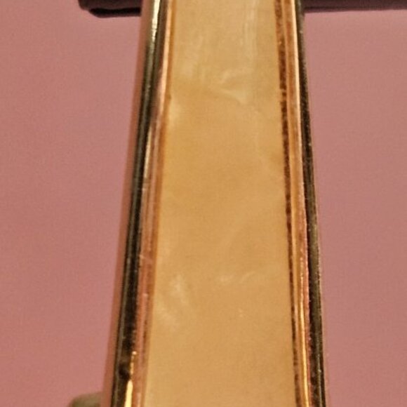 Vintage AVON Goldtone and Honey Yellow Geometric Stud Earrings - Picture 4 of 5